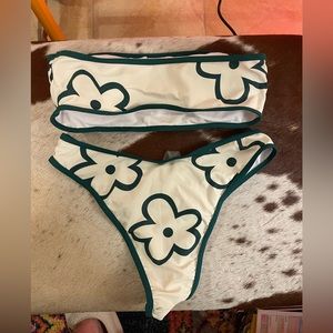 SHEIN bikini Size small floral strapless
